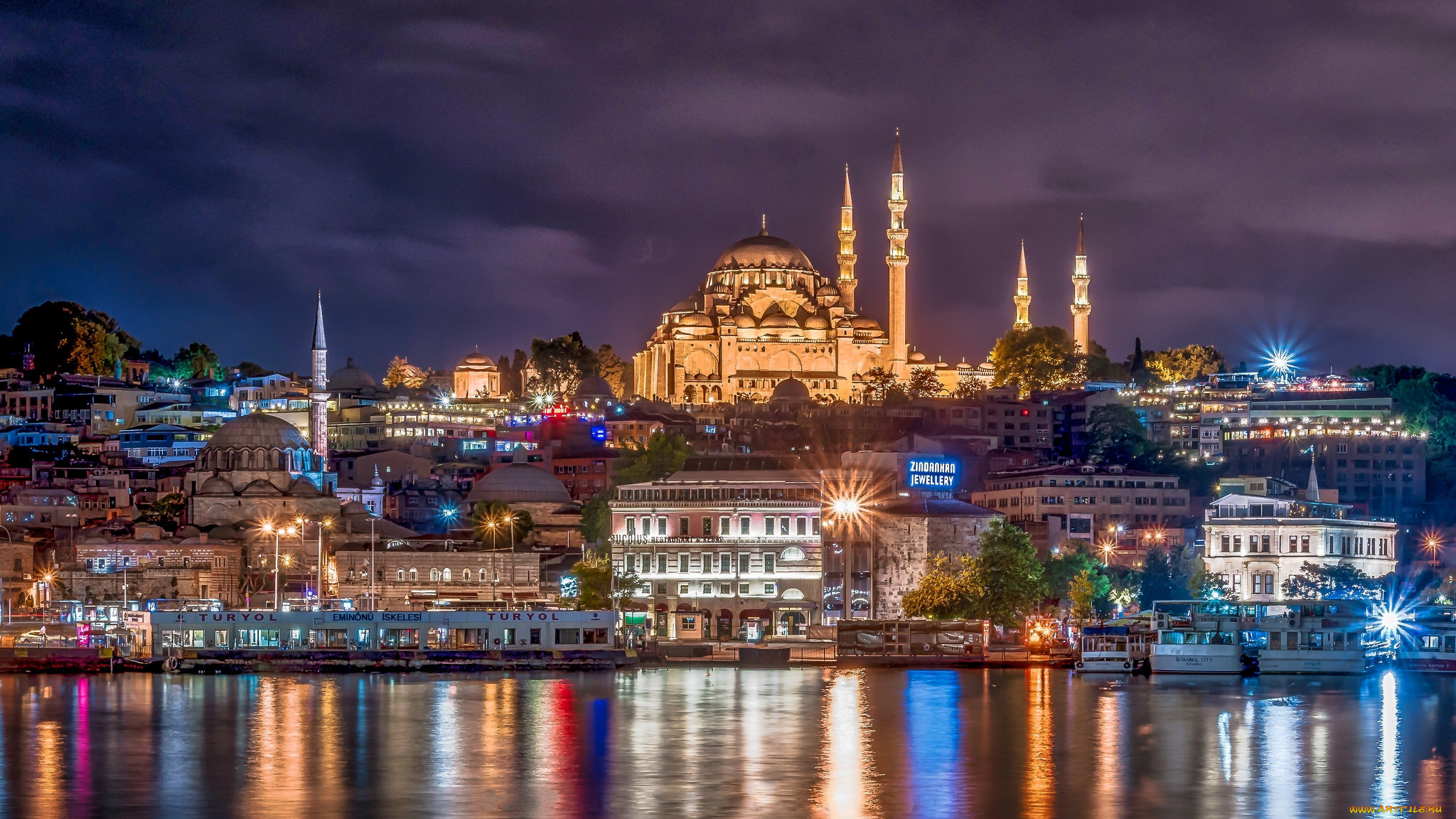 Ночной Стамбул Турция достопримечательности